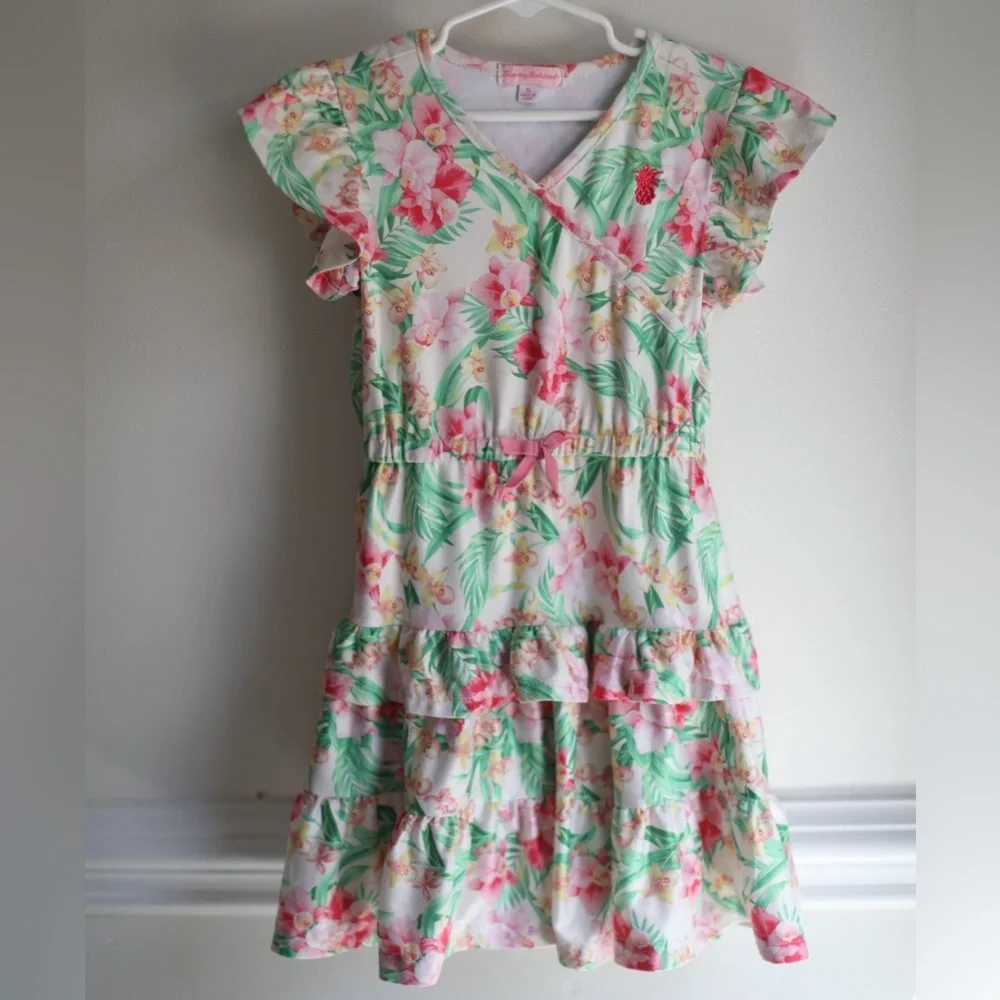 Tommy Bahama Girls Tropical Floral Dress | Ruffle Hem |‎ Cruise & Summer Ready